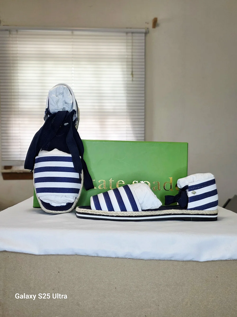 Kate Spade Chandra Espadrille Sandals In Navy/White  Size 7M